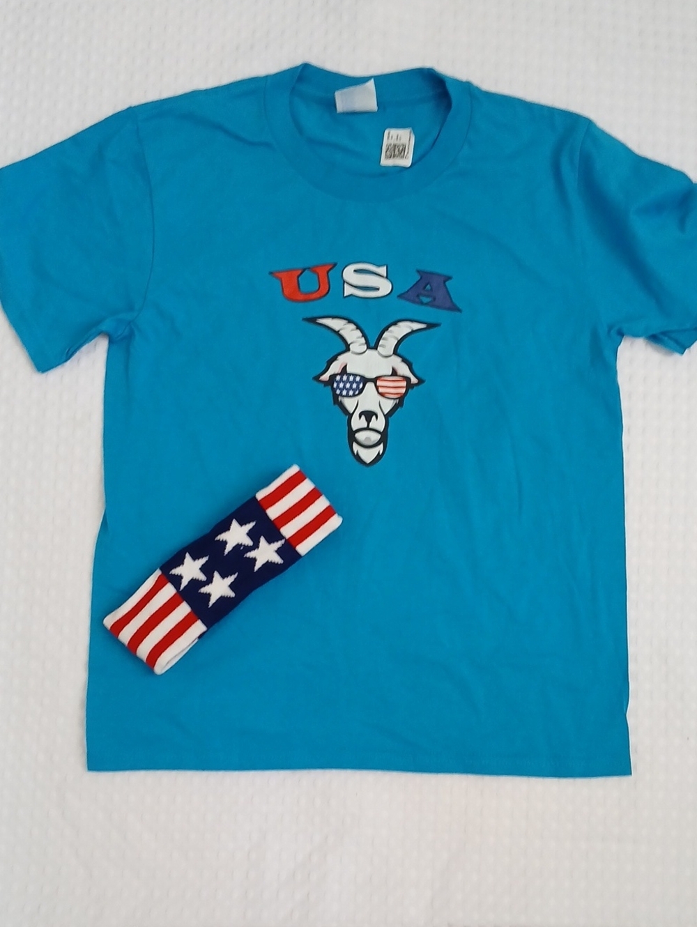 Port Authority Bright Blue USA Goat Graphic Tee